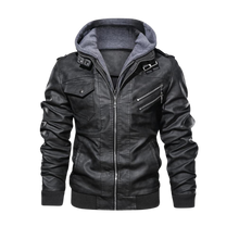 Cargar imagen en el visor de la galería, Chaqueta motera clásica de cuero marrón
 -Negro/SNegro/MNegro/LNegro/XLNegro/XXLNegro/3XL - Ozerty