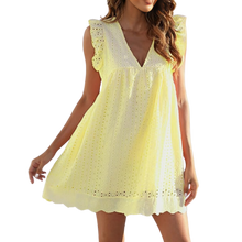 Cargar imagen en el visor de la galería, Elegante vestido de bordado inglés
 -Amarillo/XSAmarillo/SAmarillo/MAmarillo/LAmarillo/XLAmarillo/XXLAmarillo/3XL - Ozerty