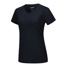 Cargar imagen en el visor de la galería, Camiseta de refrigeración instantánea para mujer con cuello de pico
 -Negro - Ozerty