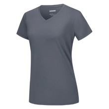 Cargar imagen en el visor de la galería, Camiseta de refrigeración instantánea para mujer con cuello de pico
 -Gris oscuro - Ozerty