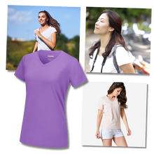 Cargar imagen en el visor de la galería, Camiseta de refrigeración instantánea para mujer con cuello de pico
 - Ozerty