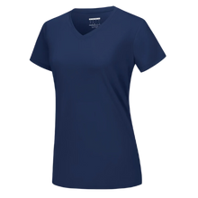 Cargar imagen en el visor de la galería, Camiseta de refrigeración instantánea para mujer con cuello de pico
 -Azul marino - Ozerty
