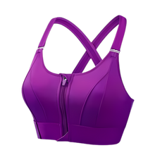 Cargar imagen en el visor de la galería, Sujetador deportivo con espalda cruzada y máxima sujeción -Morado/SMorado/MMorado/LMorado/XLMorado/2XLMorado/3XLMorado/4XLMorado/5XL - Ozerty