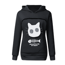 Cargar imagen en el visor de la galería, Sudadera con compartimento porta mascotas -Negro - Ozerty