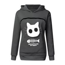 Cargar imagen en el visor de la galería, Sudadera con compartimento porta mascotas -Gris oscuro - Ozerty