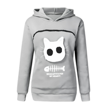 Cargar imagen en el visor de la galería, Sudadera con compartimento porta mascotas -Gris - Ozerty