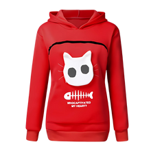 Cargar imagen en el visor de la galería, Sudadera con compartimento porta mascotas -Rojo - Ozerty
