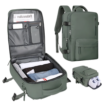 Cargar imagen en el visor de la galería, Mochila de viaje impermeable con carga USB
 -Verde - Ozerty