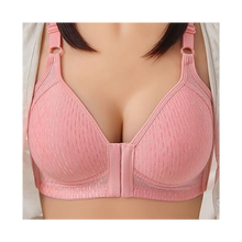 Cargar imagen en el visor de la galería, Sujetador push up sin aros para tallas grandes
 -Algodón piqué rosa  - Ozerty